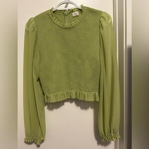 Wilfred Light Green Smocked Blouse